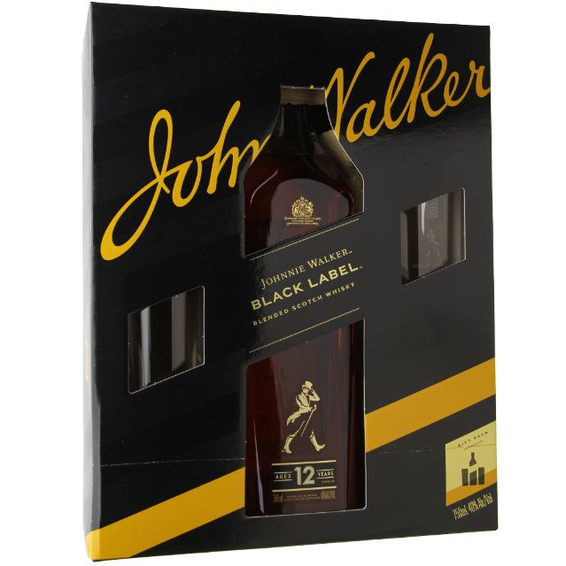 Johnnie Walker Black Label Blended Scotch Whisky Gift Set with 2 Highball  Glasses / 750 ml - Marketview Liquor